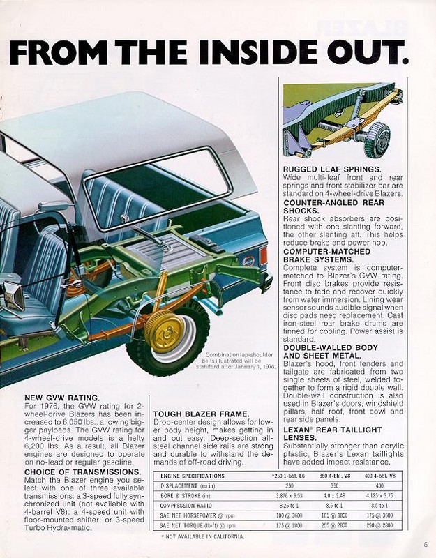 1976 Chevrolet Blazer Brochure Page 3